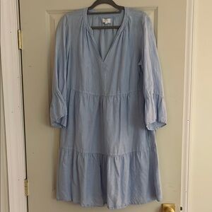 Light Blue V-Neck Dress